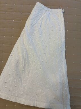 White Eyelet Maxi Skirt